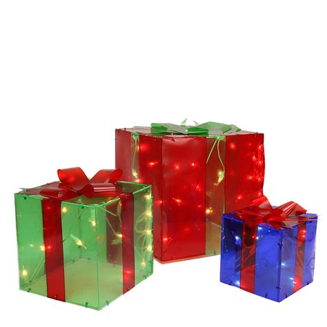 red green christmas metal gift box decor|Red and Green Outdoor Christmas Decorations .